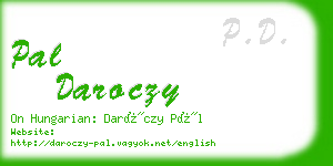 pal daroczy business card